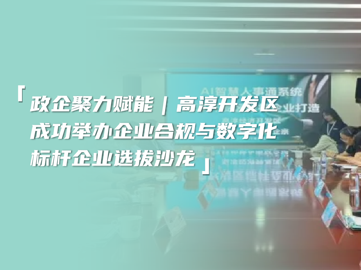 政企聚力赋能｜高淳开发区成功举办企业合规与数字化标杆企业选拔沙龙